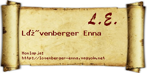 Lövenberger Enna névjegykártya